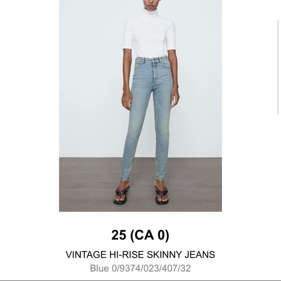 ZARA Vintage Hi-Rise Skinny Jeans - Picture 9 of 9